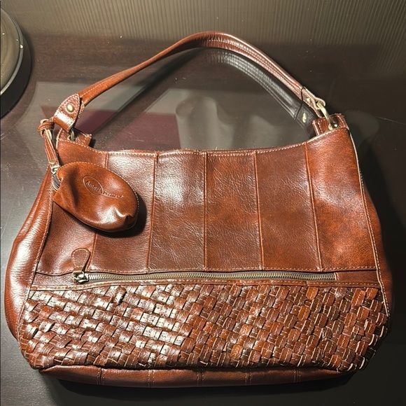 Amerileather Brown Leather Shoulder Bag - Picture 1 of 5